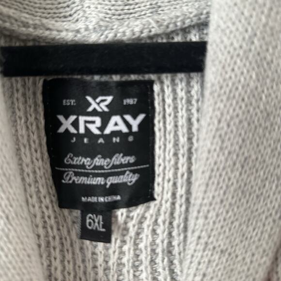XRay Mens Button Front Cardigan Sweater Collared 6XL Gray Knit Classic NWOT - Picture 14 of 17